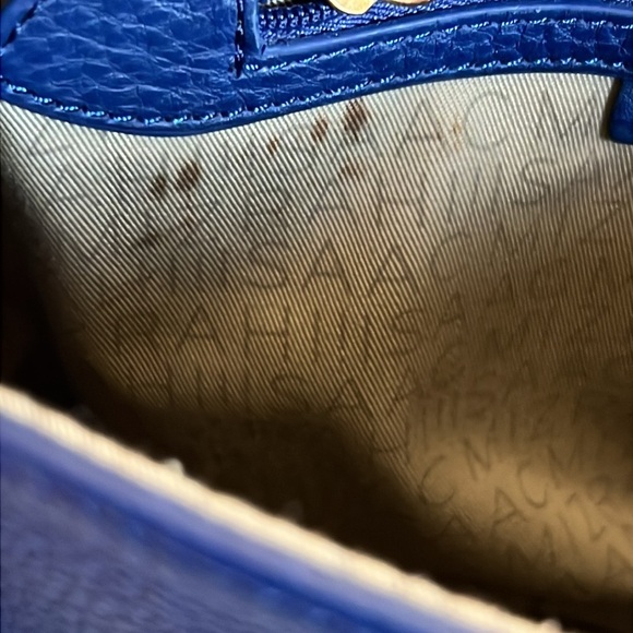 Isaac Mizrahi Tan and Navy Crossbody Bag Minimalist - Picture 14 of 17